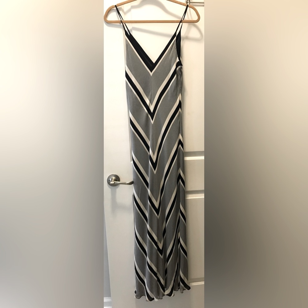Navy/Cream Silk slip dress